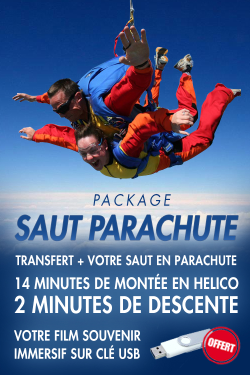 Saut en parachute à 5000m d'altitude en hélicoptère